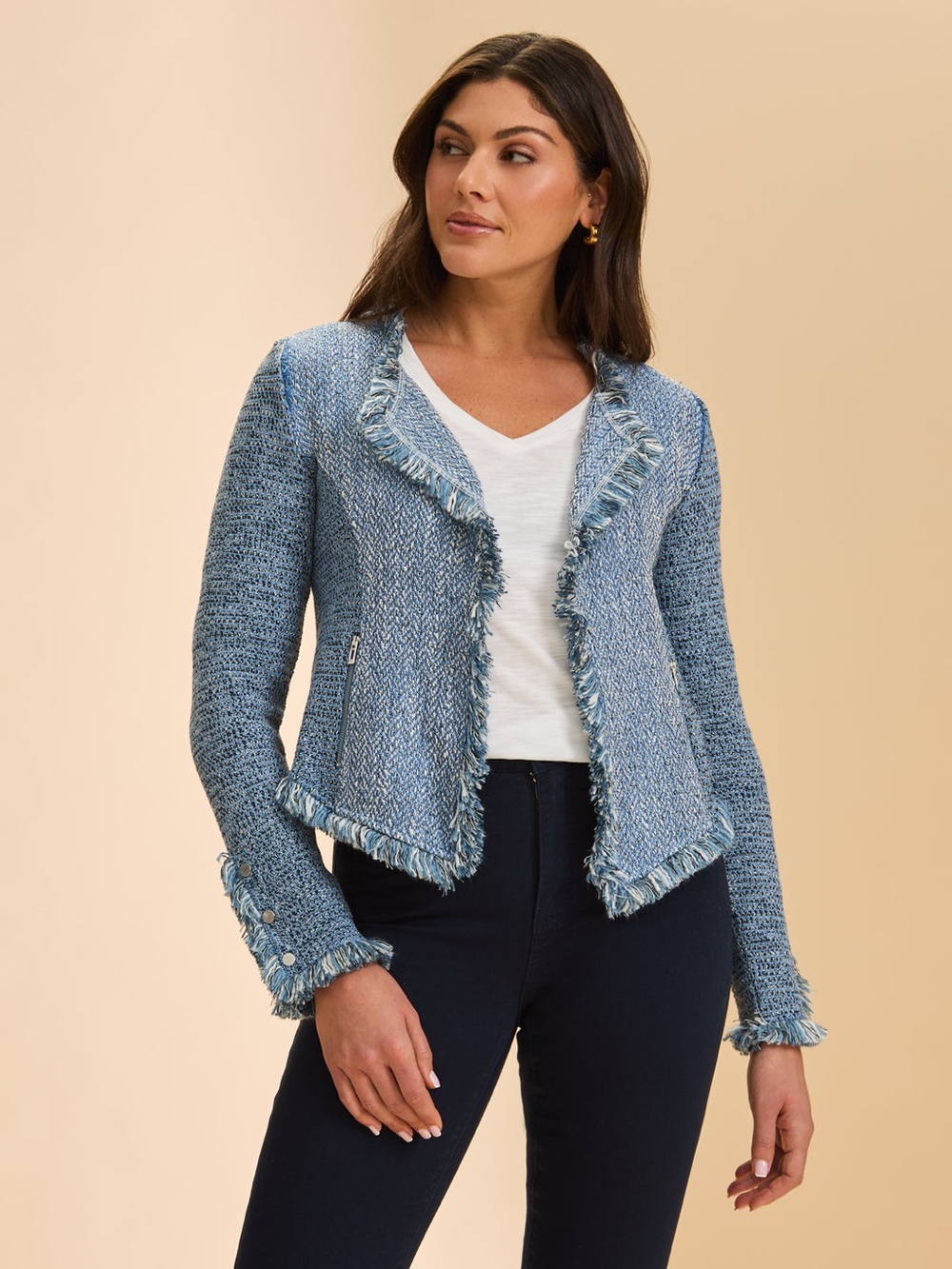 French dressing jeans Deconstructed Knit Tweet Jacket